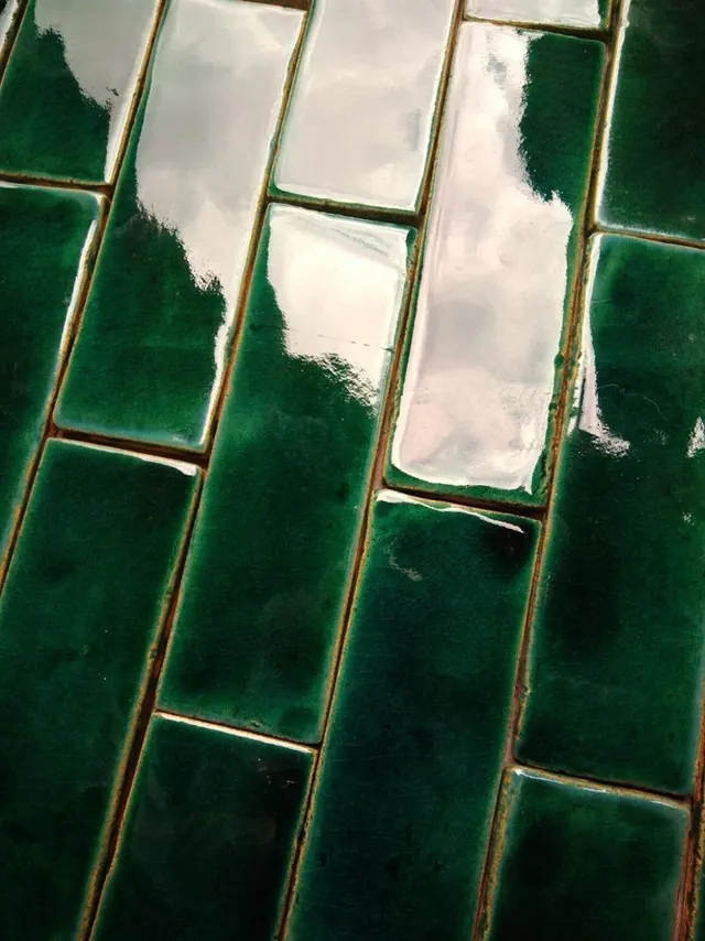 Green Tiled Surface