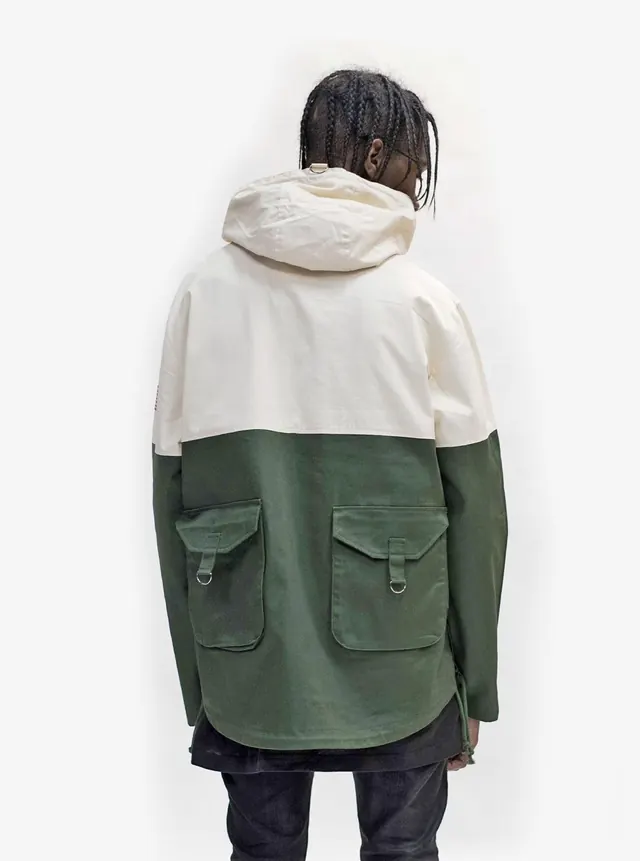 Green and Cream Hooded Jacket