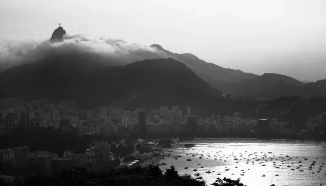 Monochrome Coastal Landscape