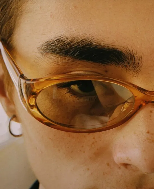 Close-up Portrait with Amber Eyewear