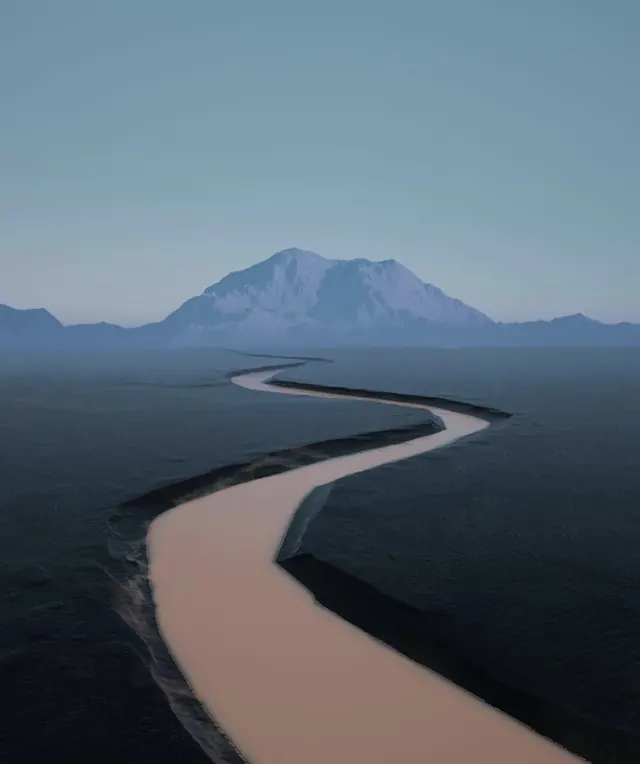 Aerial Landscape of Sand and Water