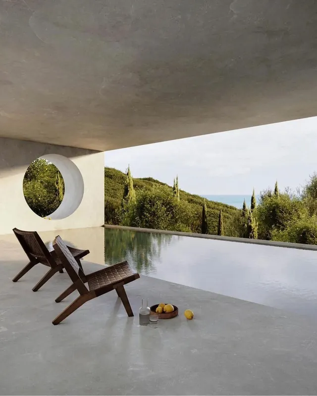 Modernist Architectural Interior with Pool