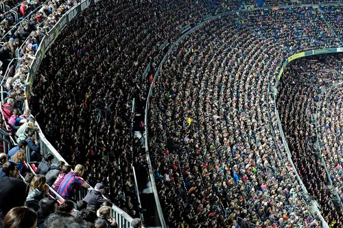 Stadium Crowd Aerial View