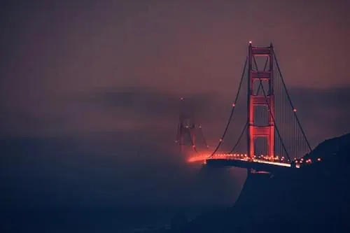 Foggy Bridge at Night