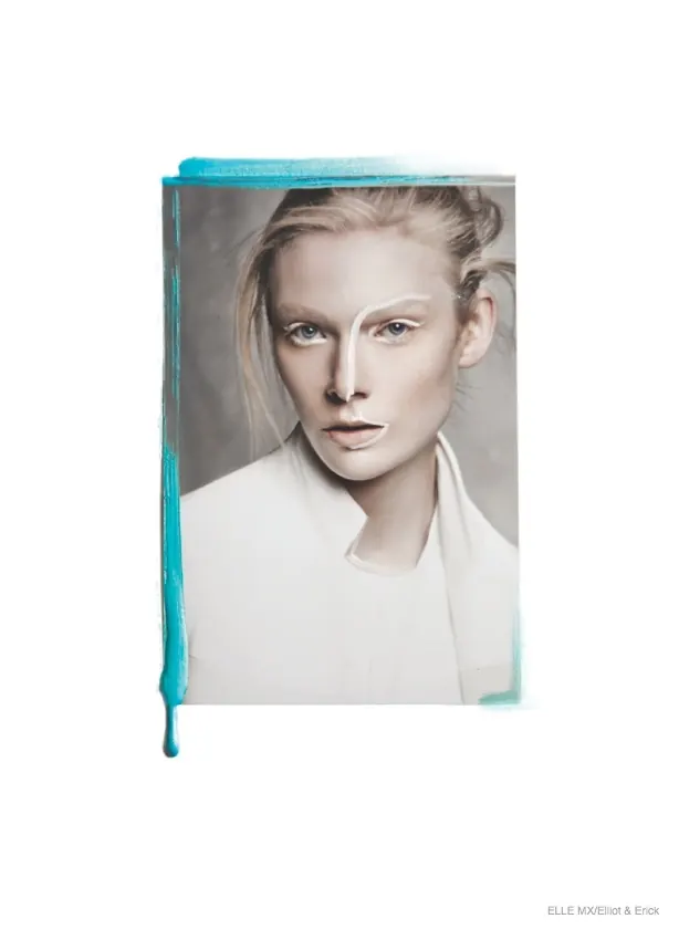 Portrait with Blue Border