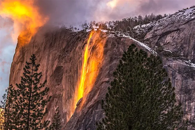 Fire on Granite Cliff