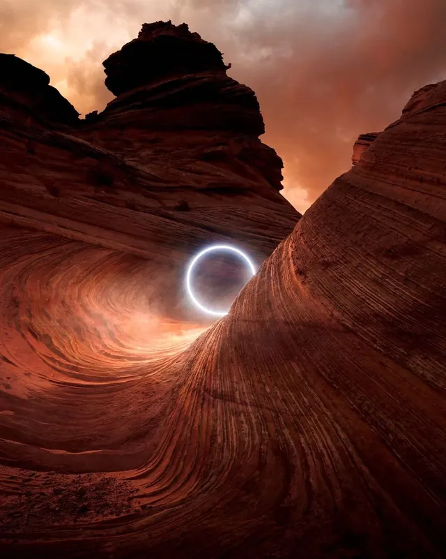 Glowing Portal in Canyon