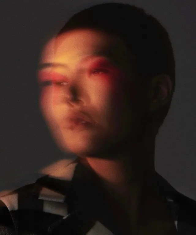 Blurred Portrait with Red Light
