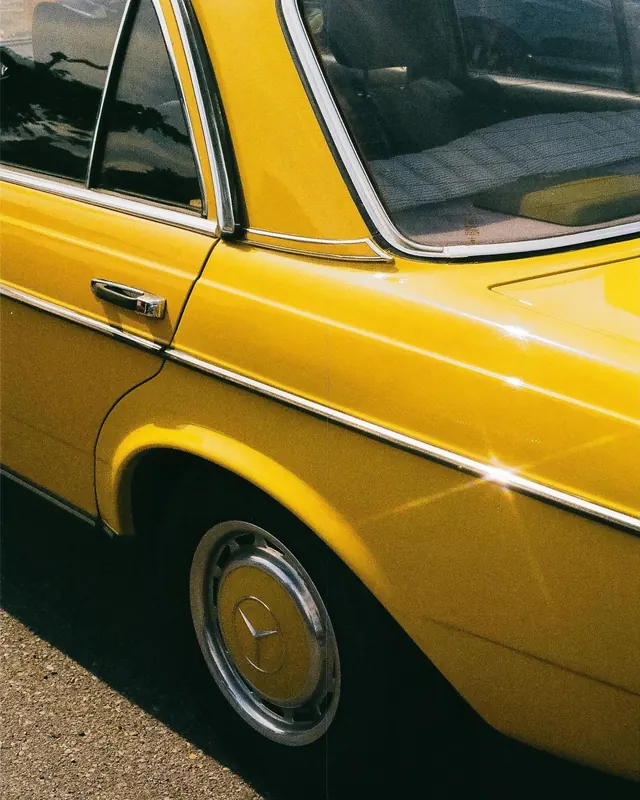 Yellow Vintage Car Detail