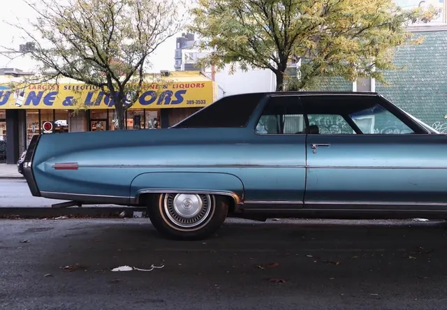 Vintage Blue Sedan Exterior