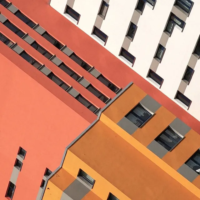 Geometric Architectural Perspective, geometric, minimal, vibrant
