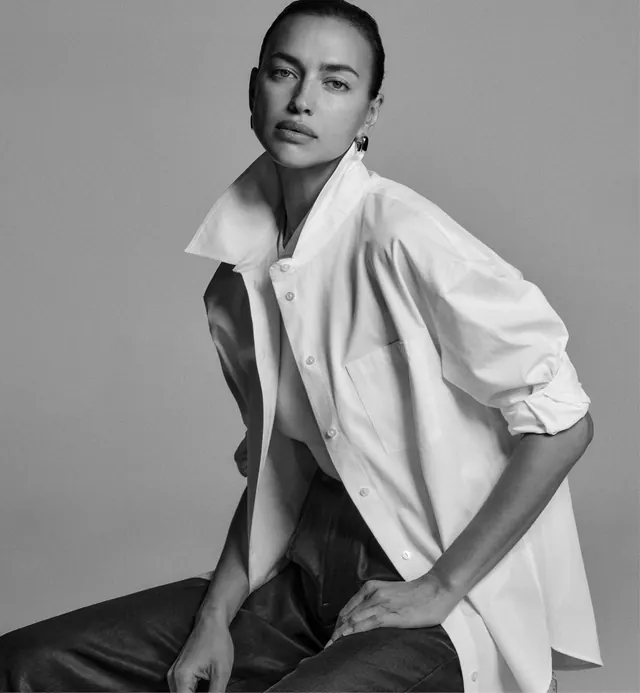 Monochrome Portrait of a Man in Oversized Shirt