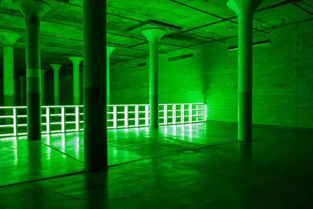 Green Illuminated Industrial Space