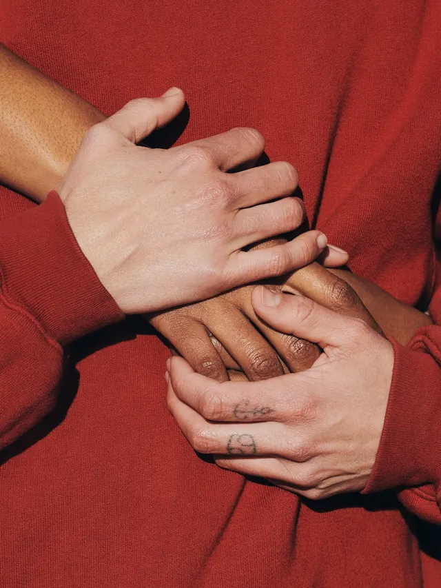 Interlocking Hands Close-up