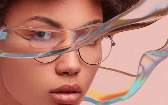Iridescent Liquid Lens Portrait