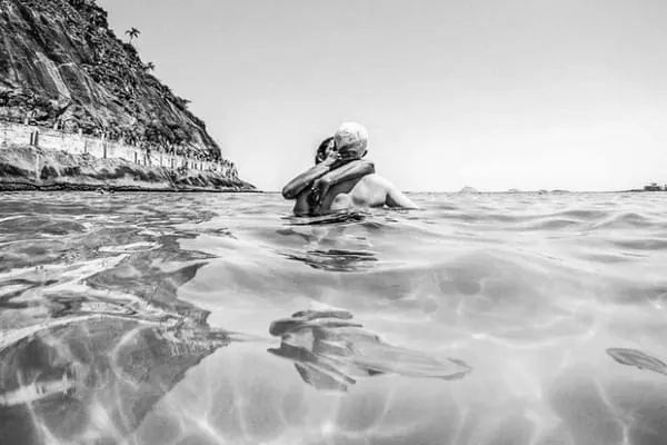 Monochrome Beach Portrait