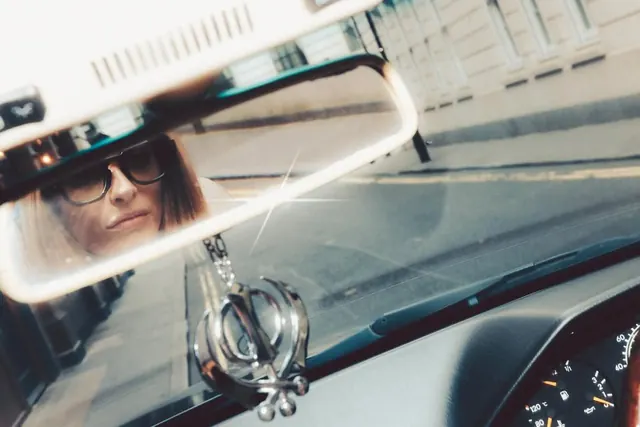 Vintage Car Interior Reflection