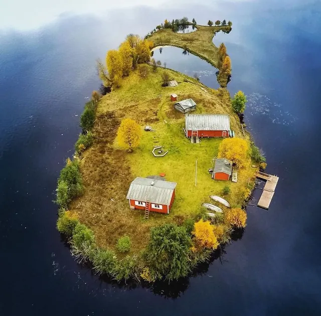 Aerial Island Landscape