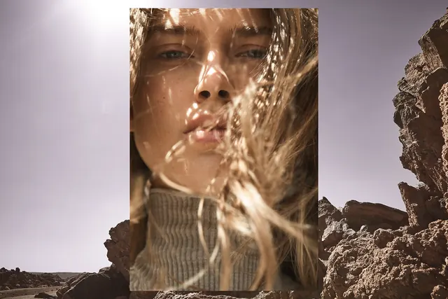 Sun-drenched Portrait in Desert Landscape