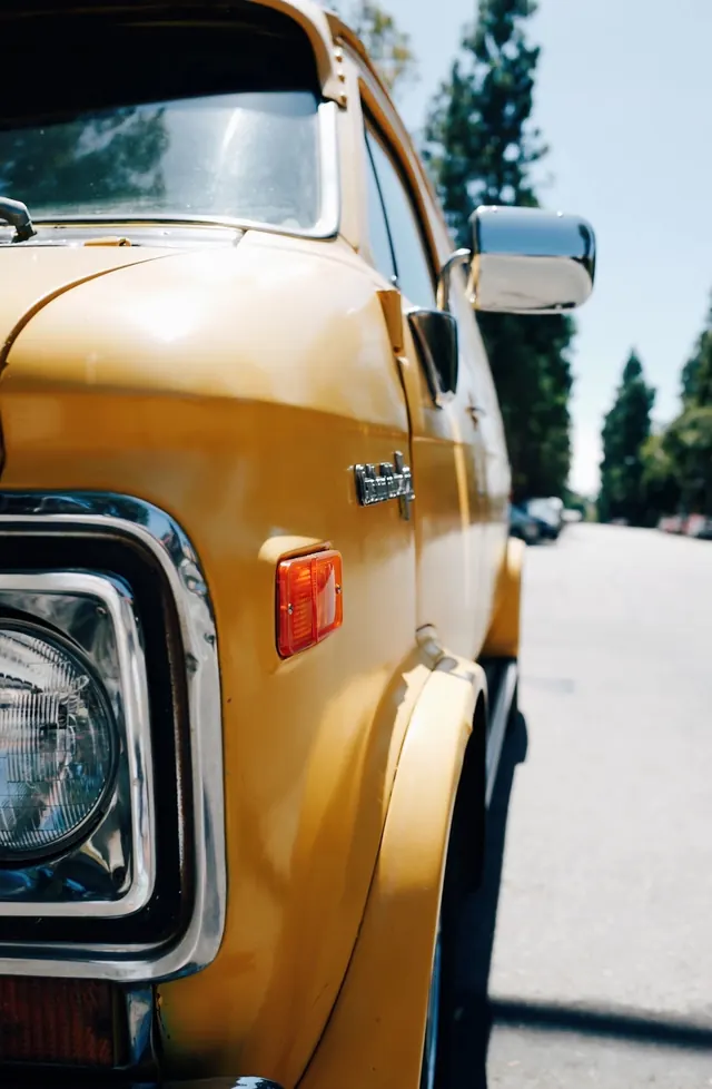 Vintage Yellow Truck Close-up
