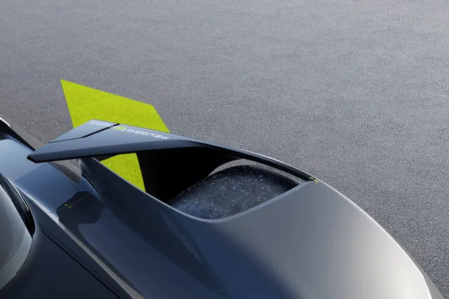 Close-up of sleek vehicle aerodynamic bodywork