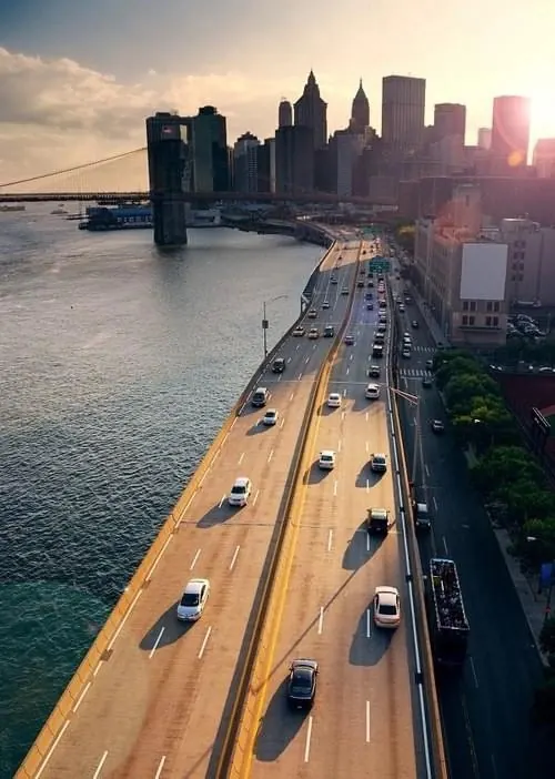 Cityscape Highway Aerial View