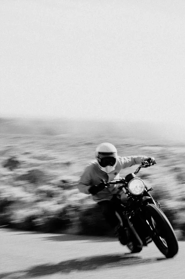 Motorcycle Rider in Motion