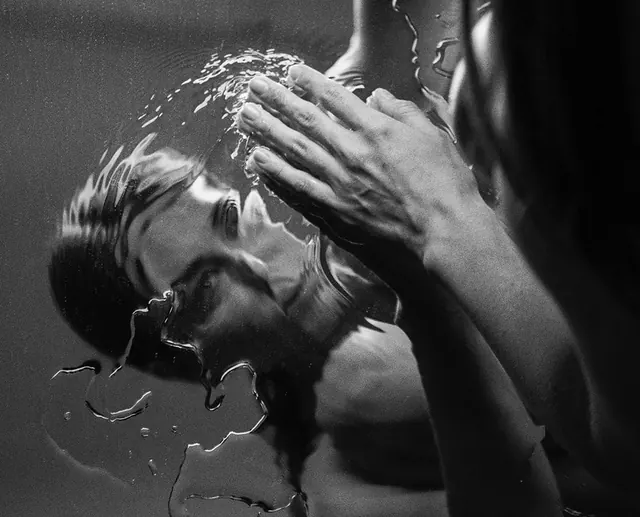 Monochrome Water Splash Portrait