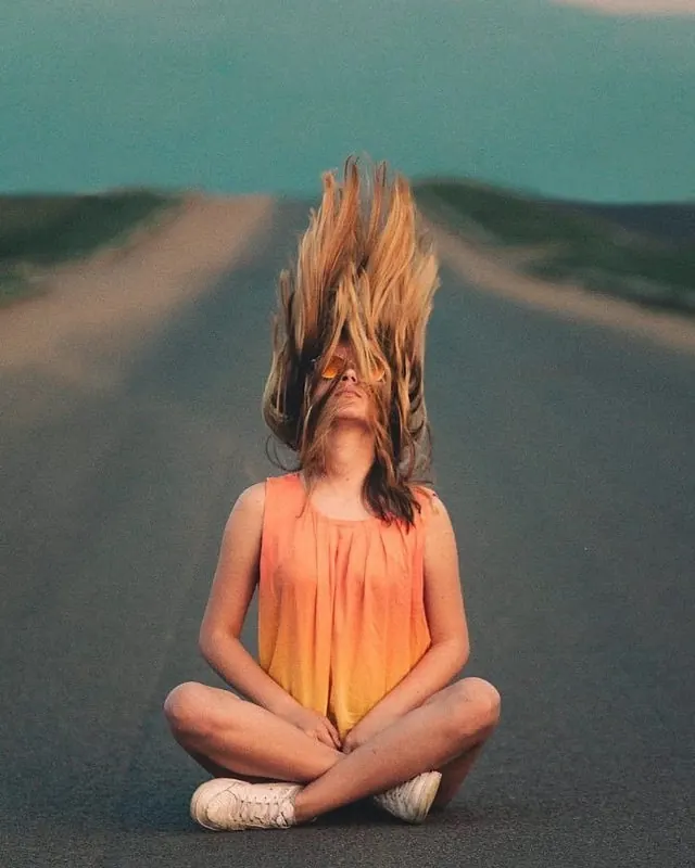 Woman on Desert Road