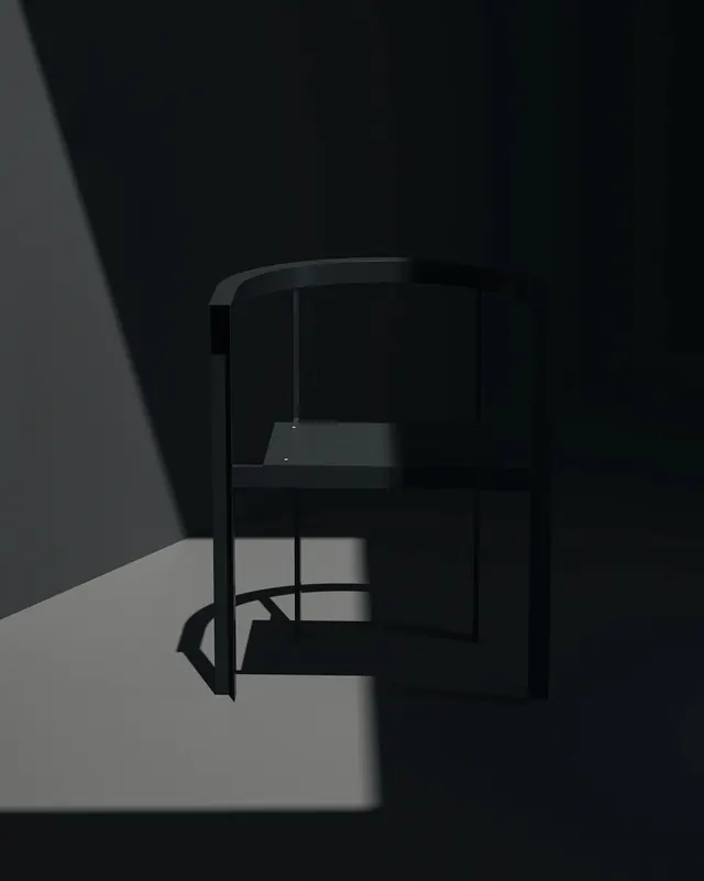 Minimalist Chair Shadow Study, minimal, monochrome, monochrome
