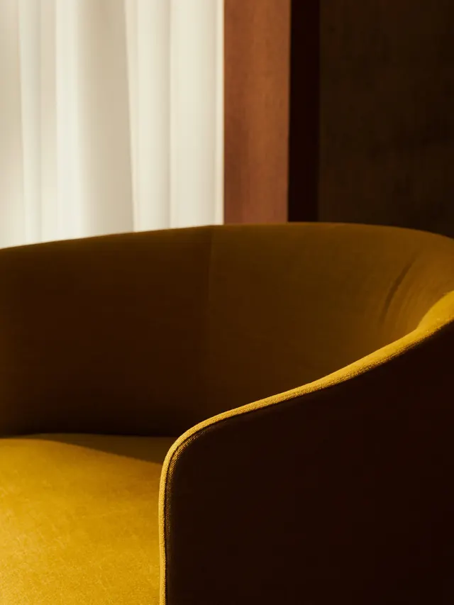 Velvet Mustard Sofa Detail