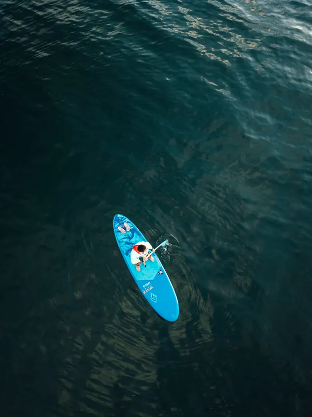 Aerial View of Kayak on Dark Water