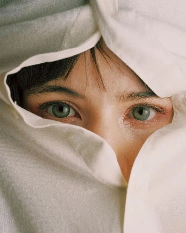 Close-up Portrait with Fabric