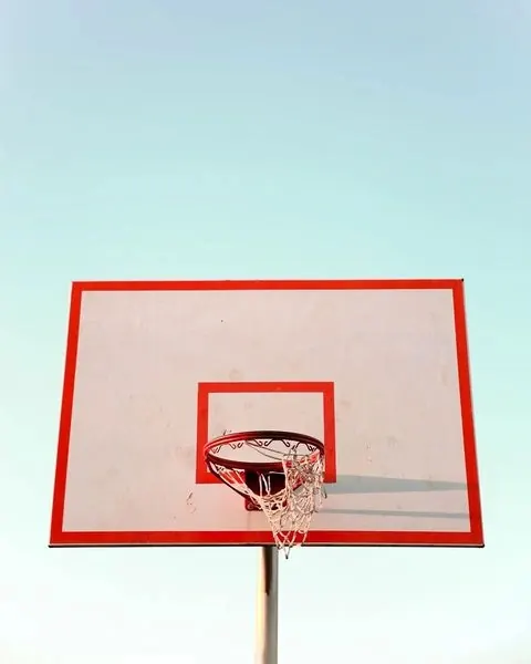 Basketball Hoop against Blue Sky