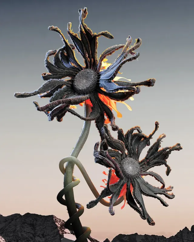 Abstract Floral Sculpture