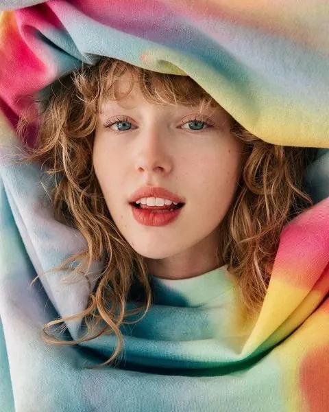 Portrait with Colorful Fabric Wrap
