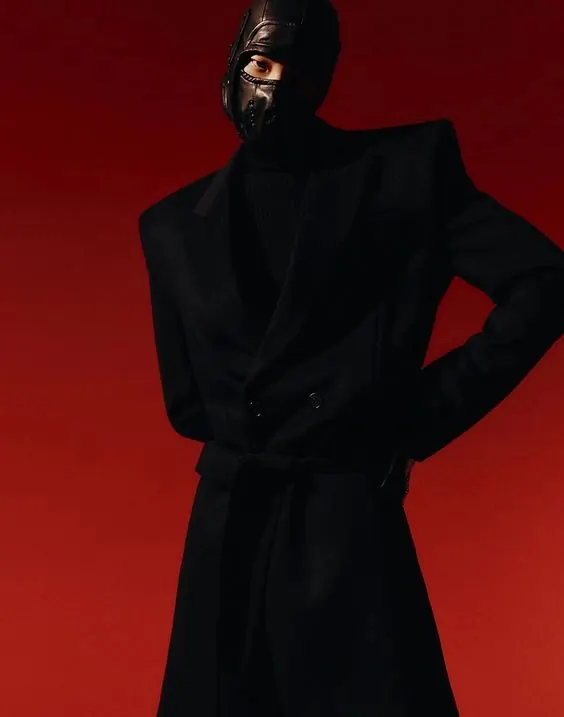 Person in Black Suit and Balaclava