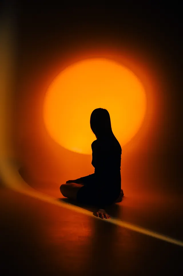 Silhouette in Glowing Sphere