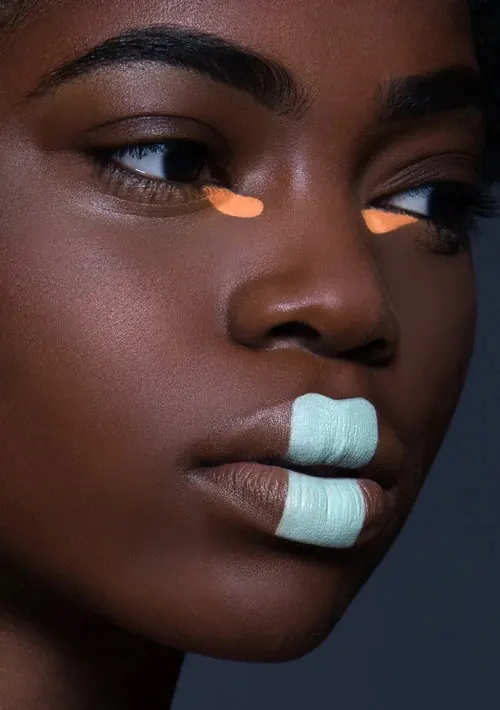 Close-up Portrait with Metallic Accents