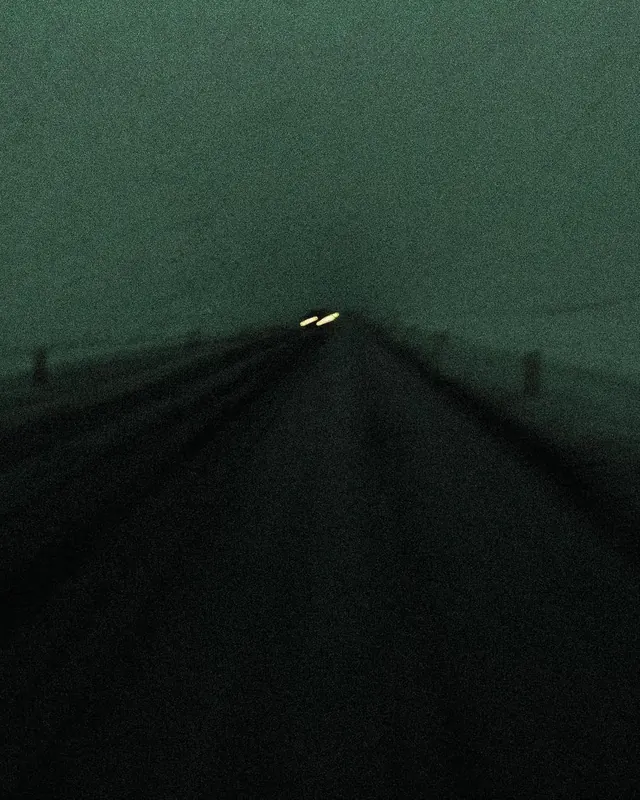 Foggy Road at Night