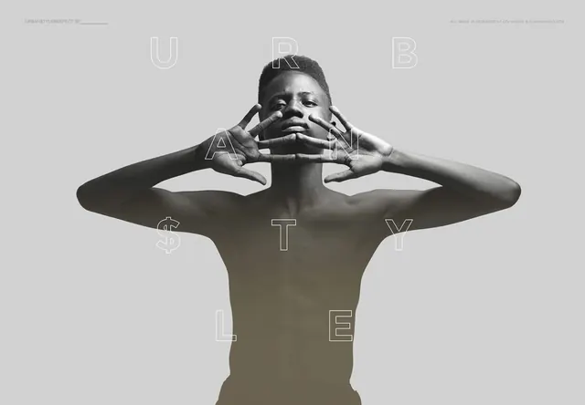 Monochrome Portrait with Overlay Text, monochrome, minimal, monochrome