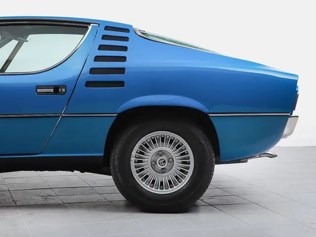 Blue Vintage Sports Car Profile
