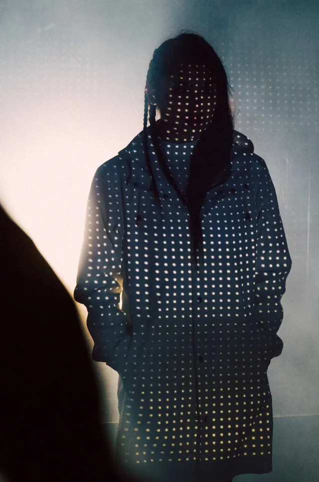 Silhouette with Dot Matrix Overlay