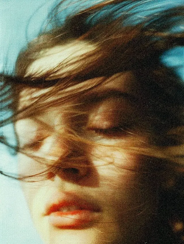 Close-up Portrait with Motion Blur