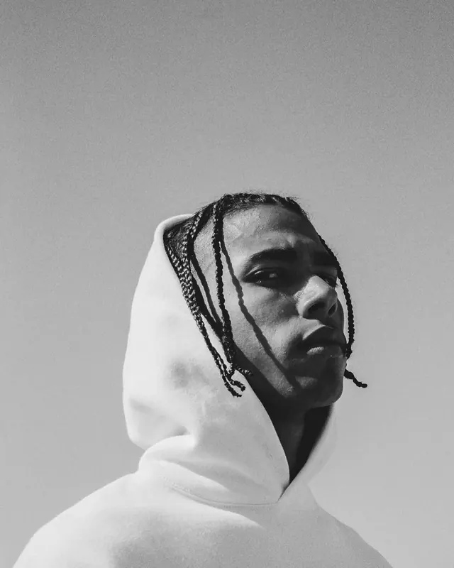 Monochrome Portrait of Person in Hoodie