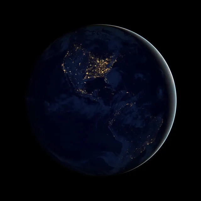 Earth at Night Satellite View