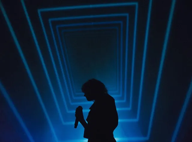 Silhouette in Blue Tunnel