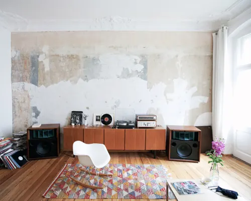 Industrial Interior with Vintage Audio Equipment