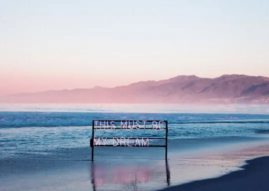 Beach Landscape with Text Overlay