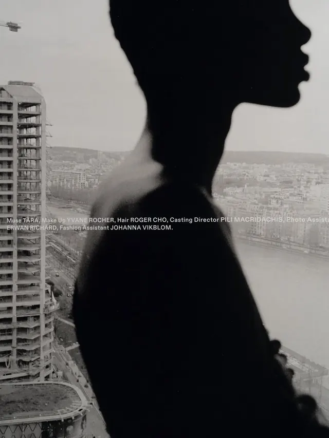 Silhouette Portrait with Architectural Overlay
